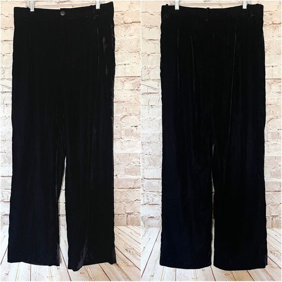 Zara velvet wide leg pants - Picture 1 of 4